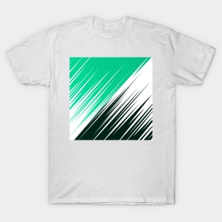 Light Teal  White Abstract Art T-Shirt